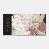 プレミアムブラックパンパスグラスフローラトロピカルオフィス デスクマット (正面)