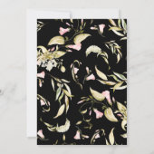 プレミアムブラックパンパスボホワイルドフラワー結婚ズ 招待状 (裏面)