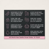 プレミアムブラックピンクフェイシャルアフターケアアドバイスカード (裏面)