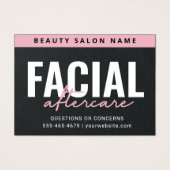 プレミアムブラックピンクフェイシャルアフターケアアドバイスカード (正面)