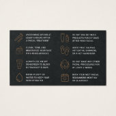 プレミアムブラックフェイシャルアフターケア指示カード (裏面)