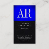 プレミアムブラックブルートレンディーモノグラムプレーン 名刺 (正面)