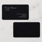 プレミアムブラックプレインミニマリストクラシカルデザイン 名刺 (正面/裏面)