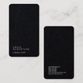 プレミアムブラックプレーントレンディーミニマモダンリスト 名刺 (正面/裏面)
