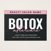 プレミアムブラックボトックスアフターケア指示カード (正面)