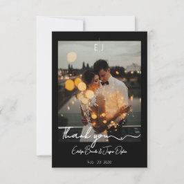 プレミアムブラックモダンタイポグラフィ サンキューカード