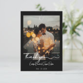 プレミアムブラックモダンタイポグラフィ サンキューカード (スタンド正面)