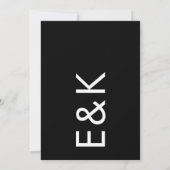 プレミアムブラックモダンモノグラムボホアーチ結婚ーズ 招待状 (裏面)