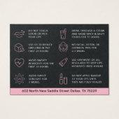 プレミアムブラックラグジュアリーピンクリップ赤面アフターケアカード (裏面)