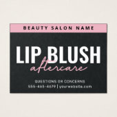 プレミアムブラックラグジュアリーピンクリップ赤面アフターケアカード (正面)