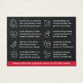 プレミアムブラックヴァンパイアフェイシャルアフタケアアドバイス (裏面)