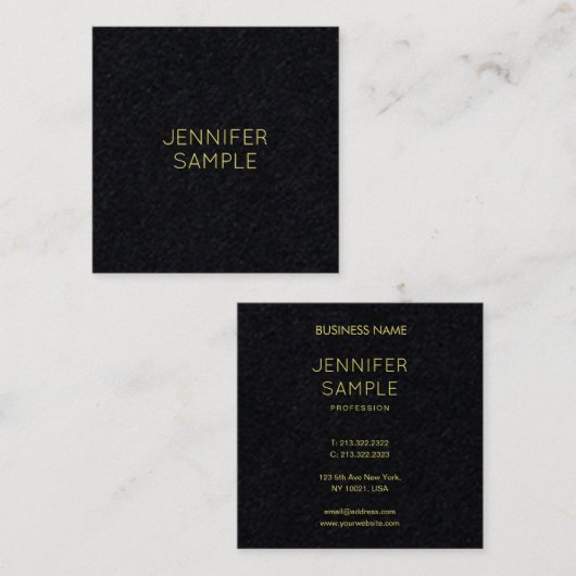 プレミアムブラック金ゴールドプロフェッショナル スクエア名刺 (正面/裏面)