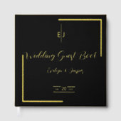 プレミアムブラック金ゴールドモダンタイポグラフィ ゲストブック (正面)