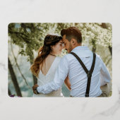 プレミアムブラック金ゴールドモノグラムフォトレザールックフォイ 箔招待状 (裏面)