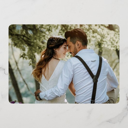 プレミアムブラック金ゴールドモノグラムフォトレザールックフォイ 箔招待状 (裏面)