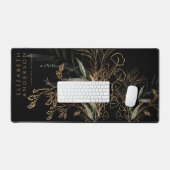 プレミアムブラック金ゴールドユーカリエレガントラージマウス デスクマット (キーボード&マウス)