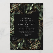 プレミアムブラック金ゴールドユーカリエレガント 招待状 (正面)