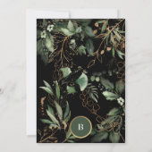 プレミアムブラック金ゴールドユーカリプトゥスエメラルド 招待状 (裏面)