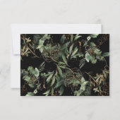 プレミアムブラック金ゴールド植物ユーカリプタスオーバル 出欠カード (裏面)