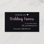 プレミアムブラック3ピンクハート手作り愛 名刺 (裏面)