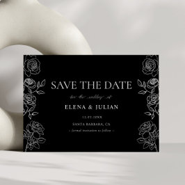 プレミアムブラック＆ホワイトフランスバラの結婚式 セーブザデート