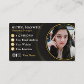 プレミアムブラック&金ゴールドラグジュアリー実在エテート 名刺 (裏面)