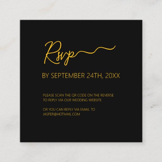 プレミアムブラックRSVP QRコードエンクロージャカード エンクロージャーカード (正面)
