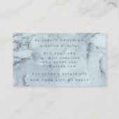 プレミアムブルーアイスバーグウルトラモノグラモダンムはっきりした 名刺 (裏面)