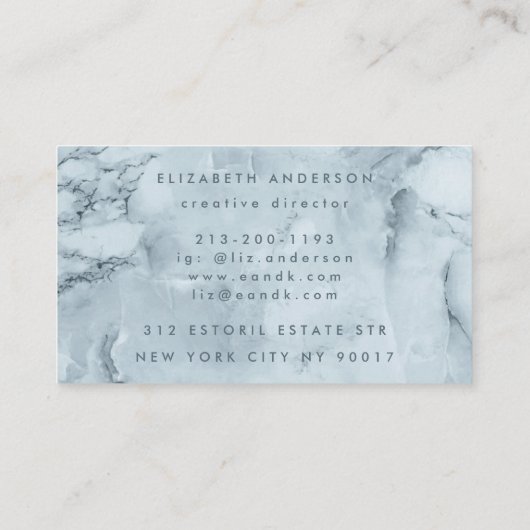 プレミアムブルーアイスバーグウルトラモノグラモダンムはっきりした 名刺 (裏面)