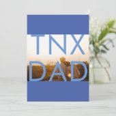 プレミアムブルーミニマリズム父の日の写数々の真 サンキューカード (スタンド正面)