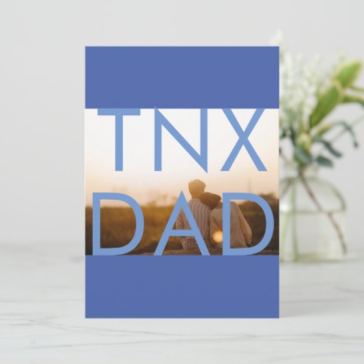 プレミアムブルーミニマリズム父の日の写数々の真 サンキューカード (スタンド正面)