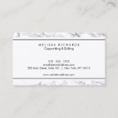 プレミアムプロフェッショナルルクスミニマリストホワイトマーブル 名刺 (裏面)