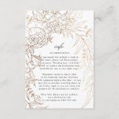 プレミアムホワイトおよび金ゴールドフローラ結婚リース エンクロージャーカード (正面)