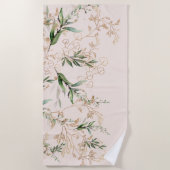 プレミアムボモダンーホユーカリプトゥスライト赤面ピンク ビーチタオル (正面)