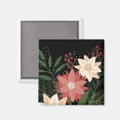 プレミアムポエレガントインセティアホリデーウォーターカラー マグネット (正面/裏面)