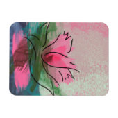 プレミアムマグネット、ピンクの花の絵 マグネット (横)