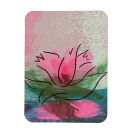 プレミアムマグネット、ピンクの花の絵 マグネット