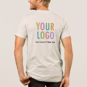 プレミアムメンズベージュTシャツビジネスカスタムロゴ トライブレンドＴシャツ (裏面)
