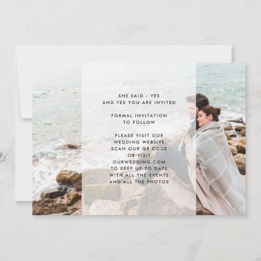 プレミアムモダントレンディー文字フォトデザイ救ナー セーブザデート (裏面)