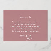 プレミアムモダンバレンタインデー赤面ピガーリーンク 箔シーズンカード (裏面)