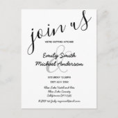 プレミアムモダン白黒結婚式招待状 ポストカード (正面)