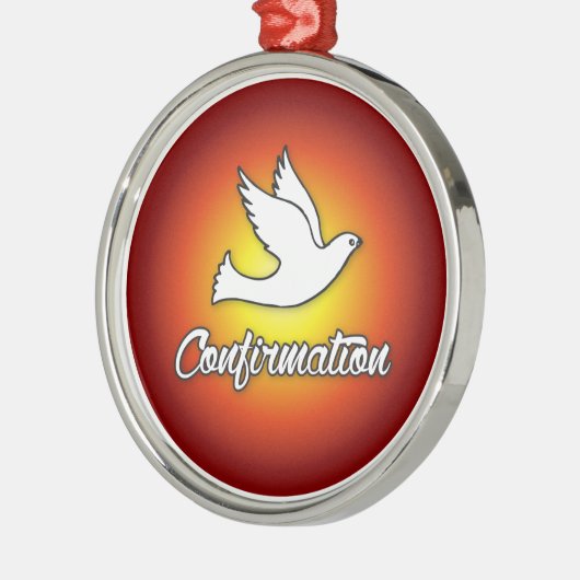 プレミアムラウンドオーナメント、確認、鳩、赤 メタルオーナメント (左)