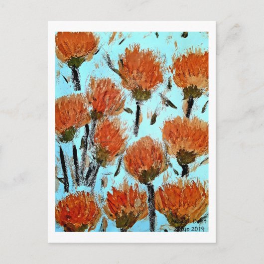 プレミアムラッピングキャンバス（光沢） ダイアンサス ポストカード (正面)