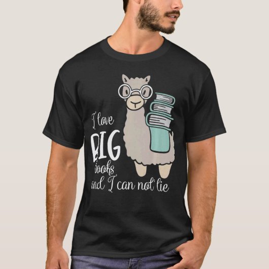 プレミアムラマの読書装飾 Tシャツ (正面)