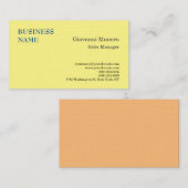 プレミアムリネンイエローミニマルモダンリストプレーン 名刺 (正面/裏面)