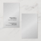 プレミアムリネンミニマリストプレーンモダンシルバーグレー 名刺 (正面/裏面)