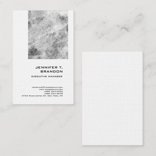 プレミアムリネンミニマリストプレーンモダンプロフェッショナル 名刺 (正面/裏面)