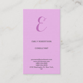 プレミアムリネンモノグラムイニシャルオーキッド&薄紫 名刺