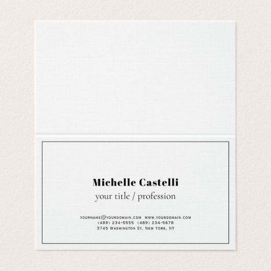 プレミアムリネンユニークプロフェッショナルクラシカルシンプル 名刺 (外部フラット)