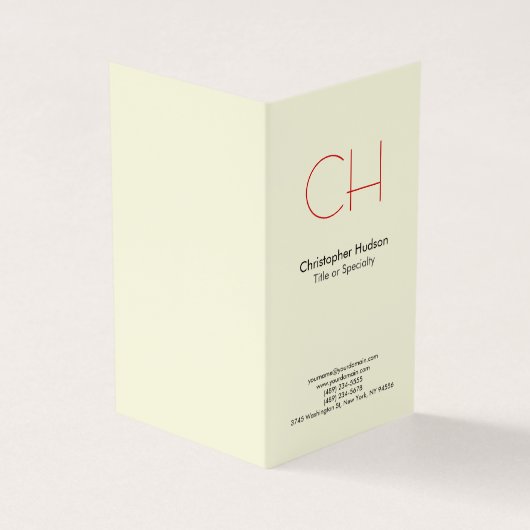 プレミアムリネンレッドトレンディーモノグラム 名刺 (外部)